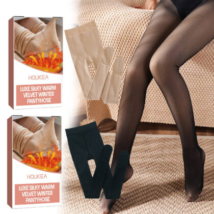 Thermal Pantyhose Fleece-lined Thickened Anti-snagging One-piece Trousers