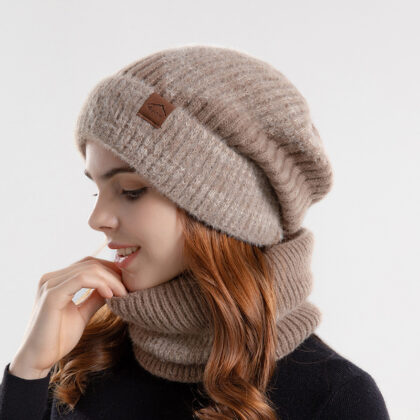 Two-color Hat Female Thick Warm Earflaps Wool